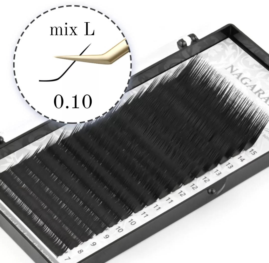 

Ресницы MIX L - 0.10 (7-15мм) черный