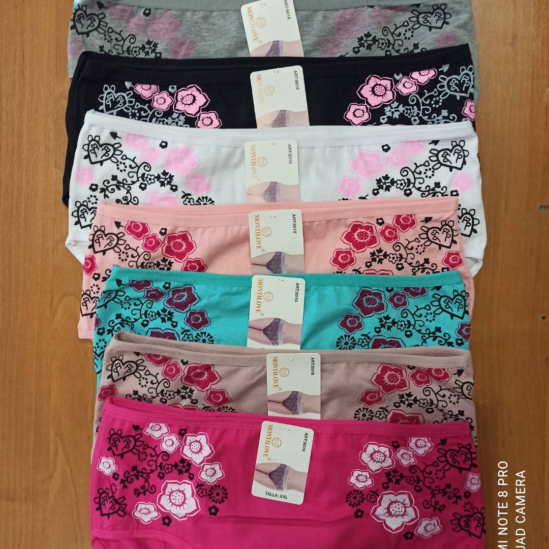 

Женские трусики больших размеров, 95% хлопок, XL, XXL. С узорами, яркие цвета.