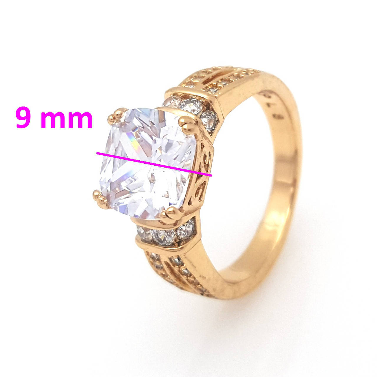 

Кольцо с кубичним цирконием, р.18, р.18,5, р.19,5, медсталь Xuping, 18К
