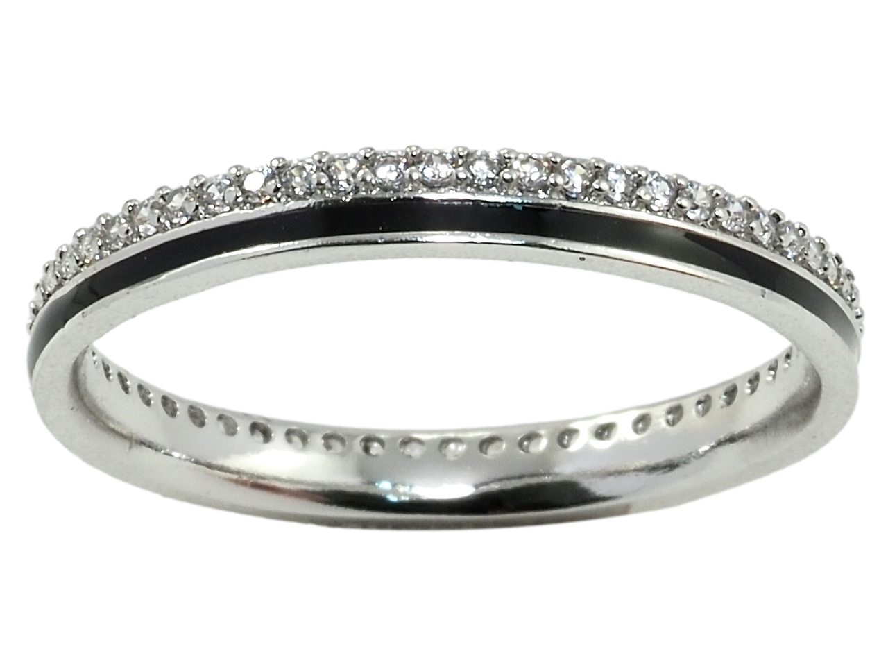 

Кольцо Xuping Родий "Дорожка циркония с черной полосой эмалью" р.16,17,17.5,18,18.5,19,20