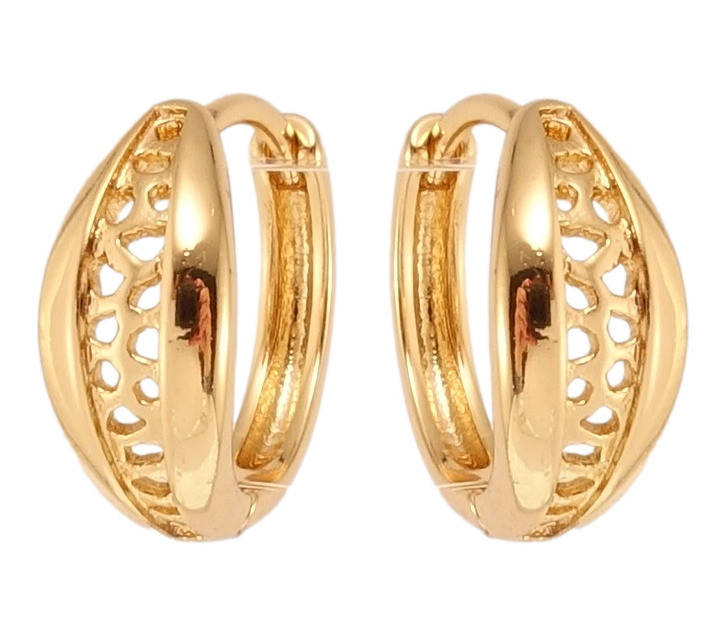 

Серьги Xuping Позолота 18K колечки "Листики с резным узором"