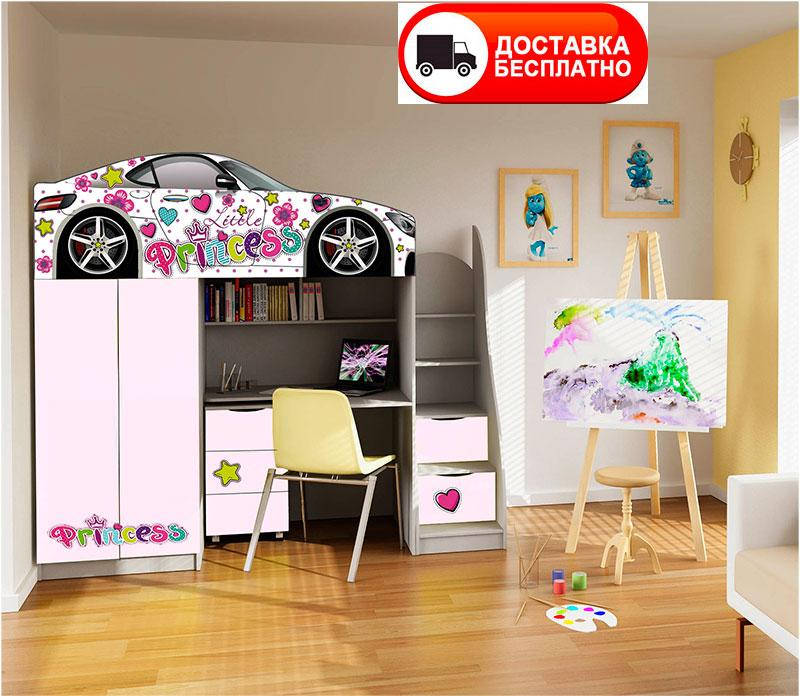 

Детская кровать-комната Bed-Room №1 Little Princess белая, спальное место 1700х800