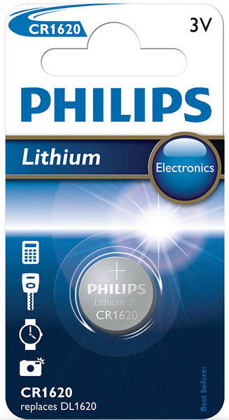 

Дисковая батарейка PHILIPS Lithium Cell 3V CR1620