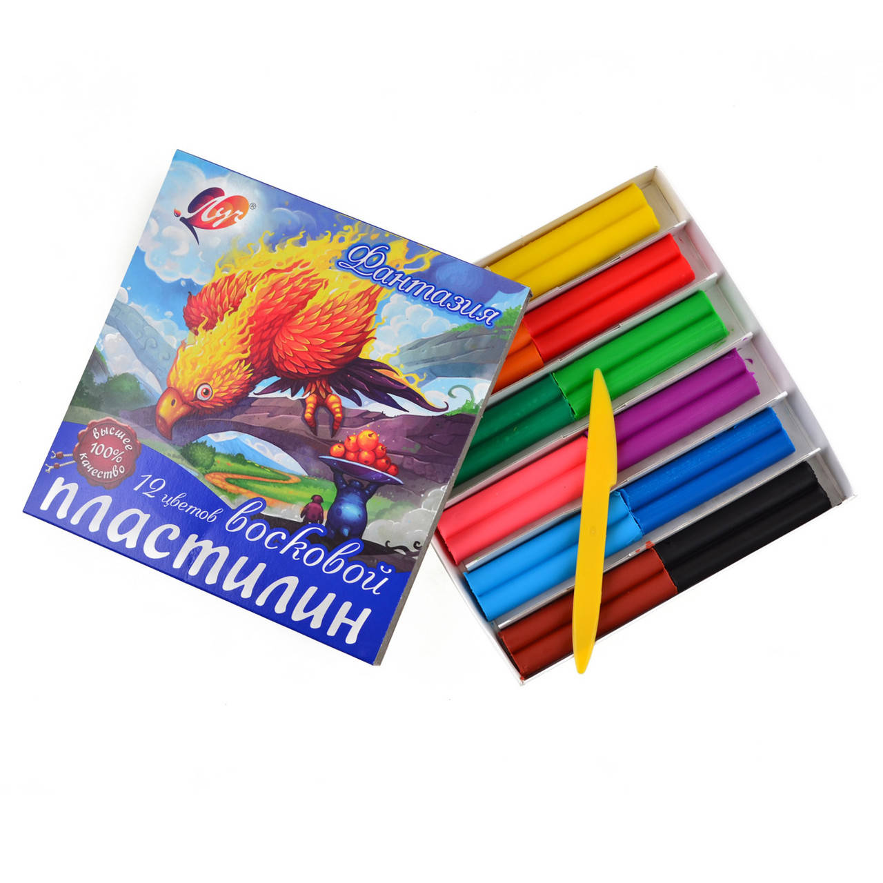 

Пластилин Луч "Фантазия" 12 цв. 25С1523-08, со стеком