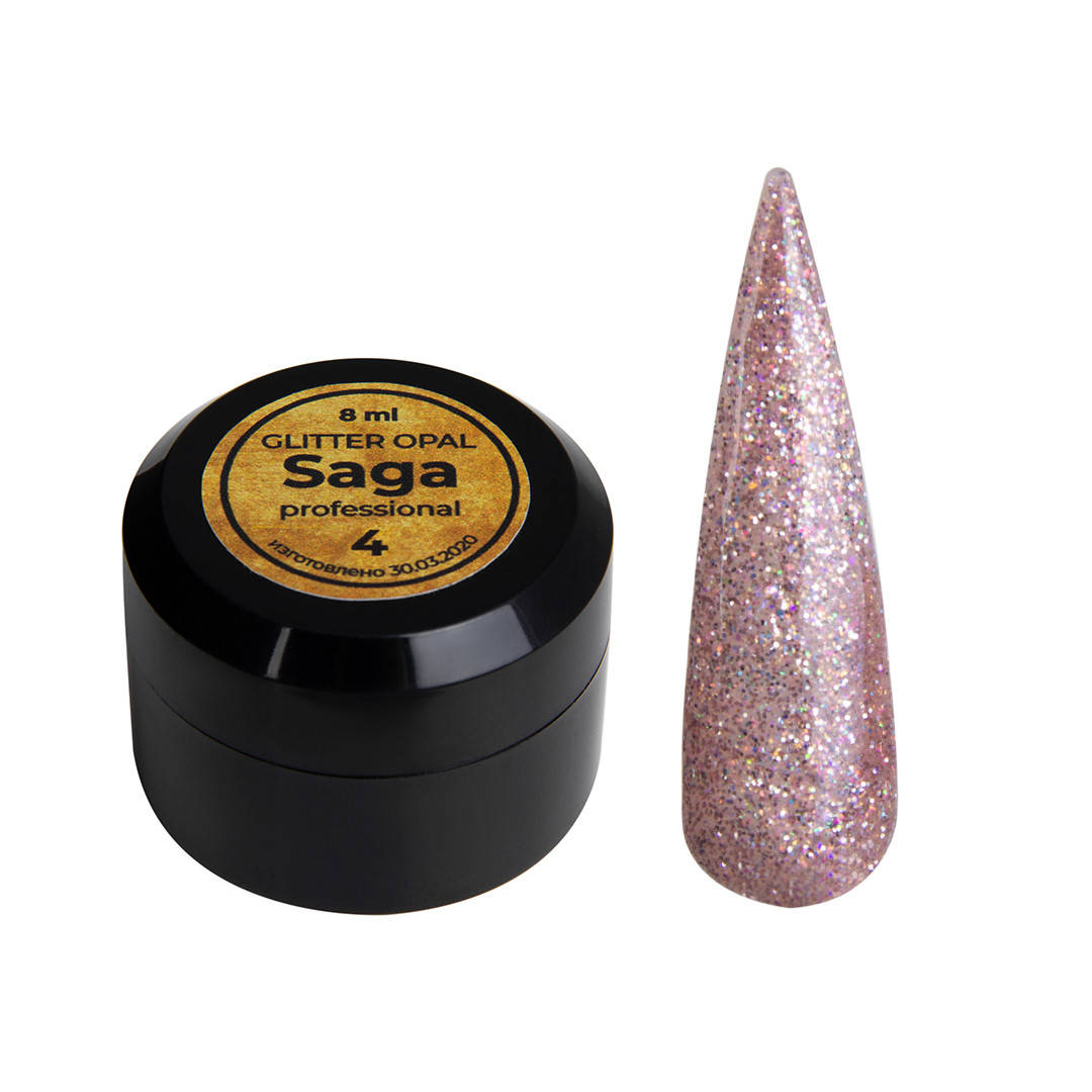 

Saga Professional Glitter Opal № 04 - глиттерный гель для ногтей, 8 мл