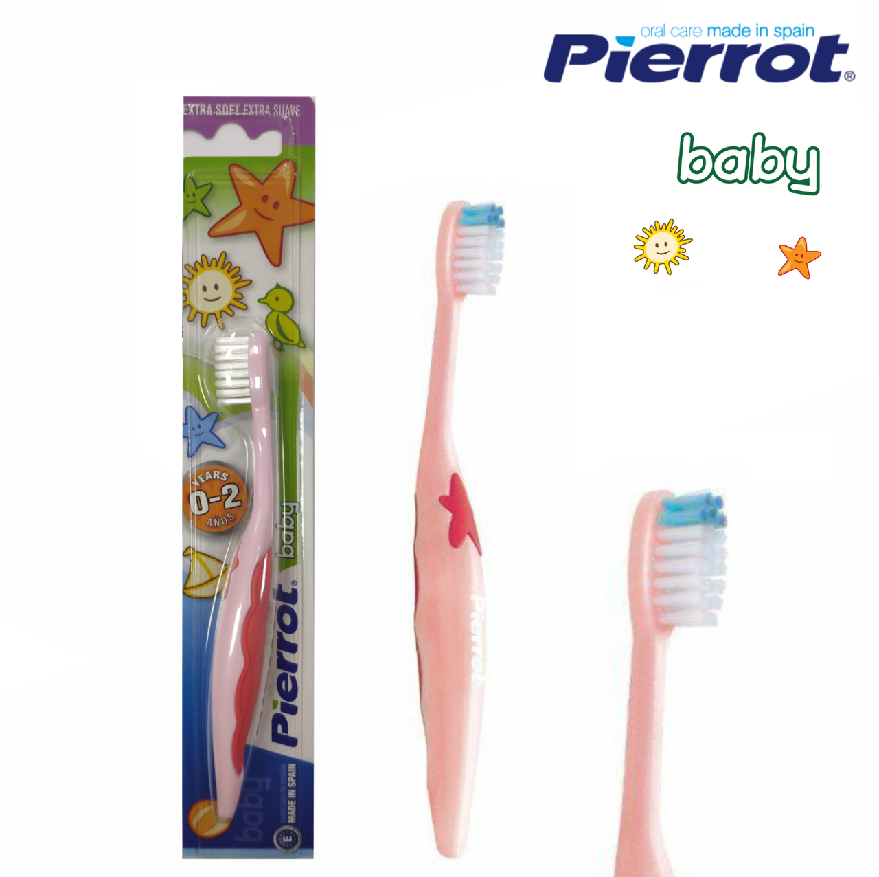 

Детская зубная щекта Pierrot Babe (от 0-2 лет) розовая