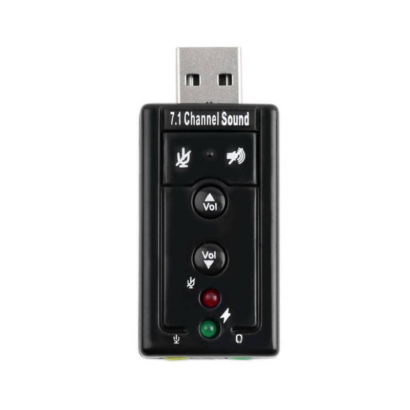 

USB звуковая карта 7.1 3D звук, регулятор громкости