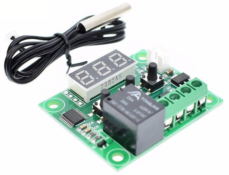 

Терморегулятор W1209 с датчиком, -50 +110С, DC 12В