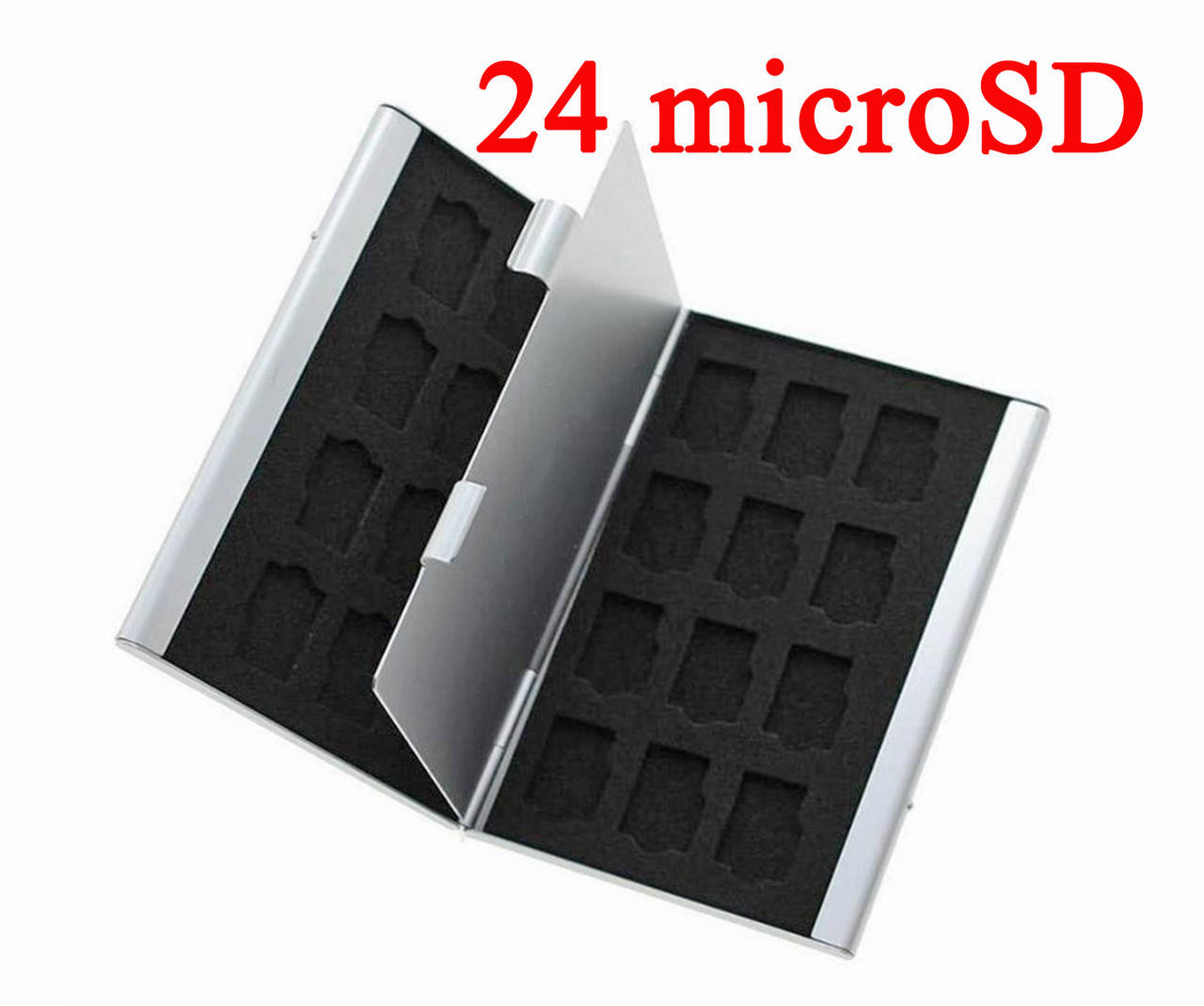 

Алюминиевый кейс для 24 карт памяти MicroSD