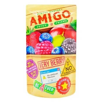 

Cок Детский Мультифруктовый Amigo Very Berry Амиго 200 мл Северная Македония