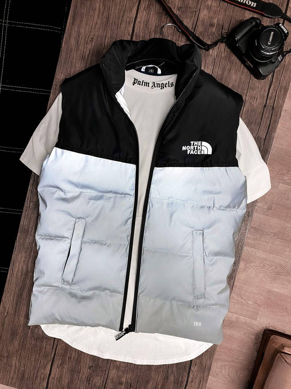 

Мужская стильная пуховая Жилетка демисезонная The North Face Турция серая