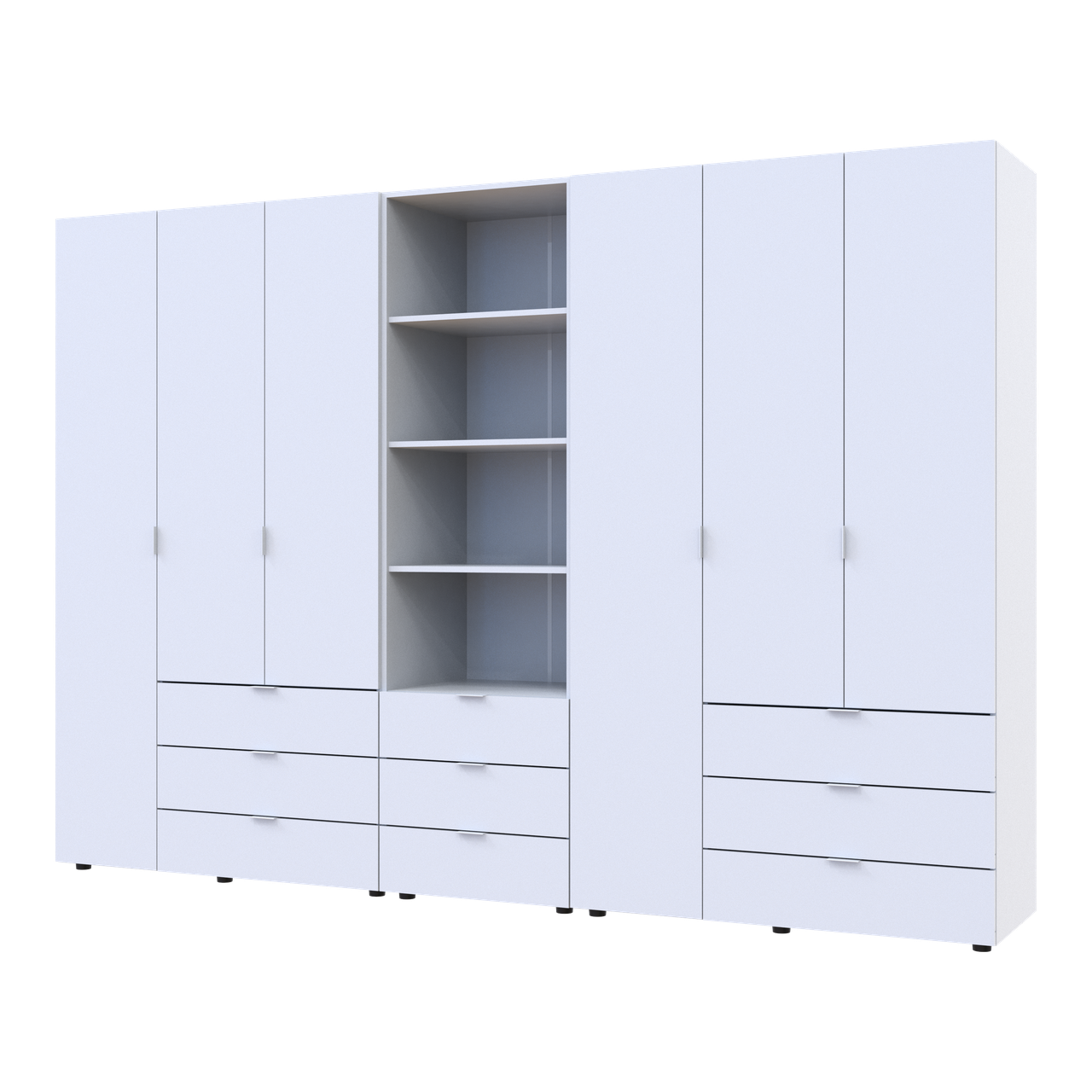 Шафа для одягу Doros Гелар Білий 3+3ДСП з пеналом 292.4х49.5х203.4 (42005166)