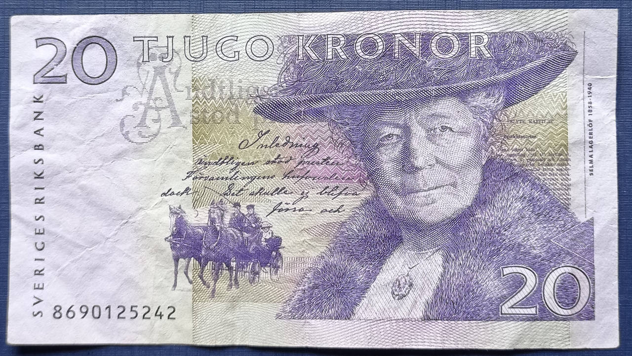 

Банкнота 20 крон Швеция фауна гуси