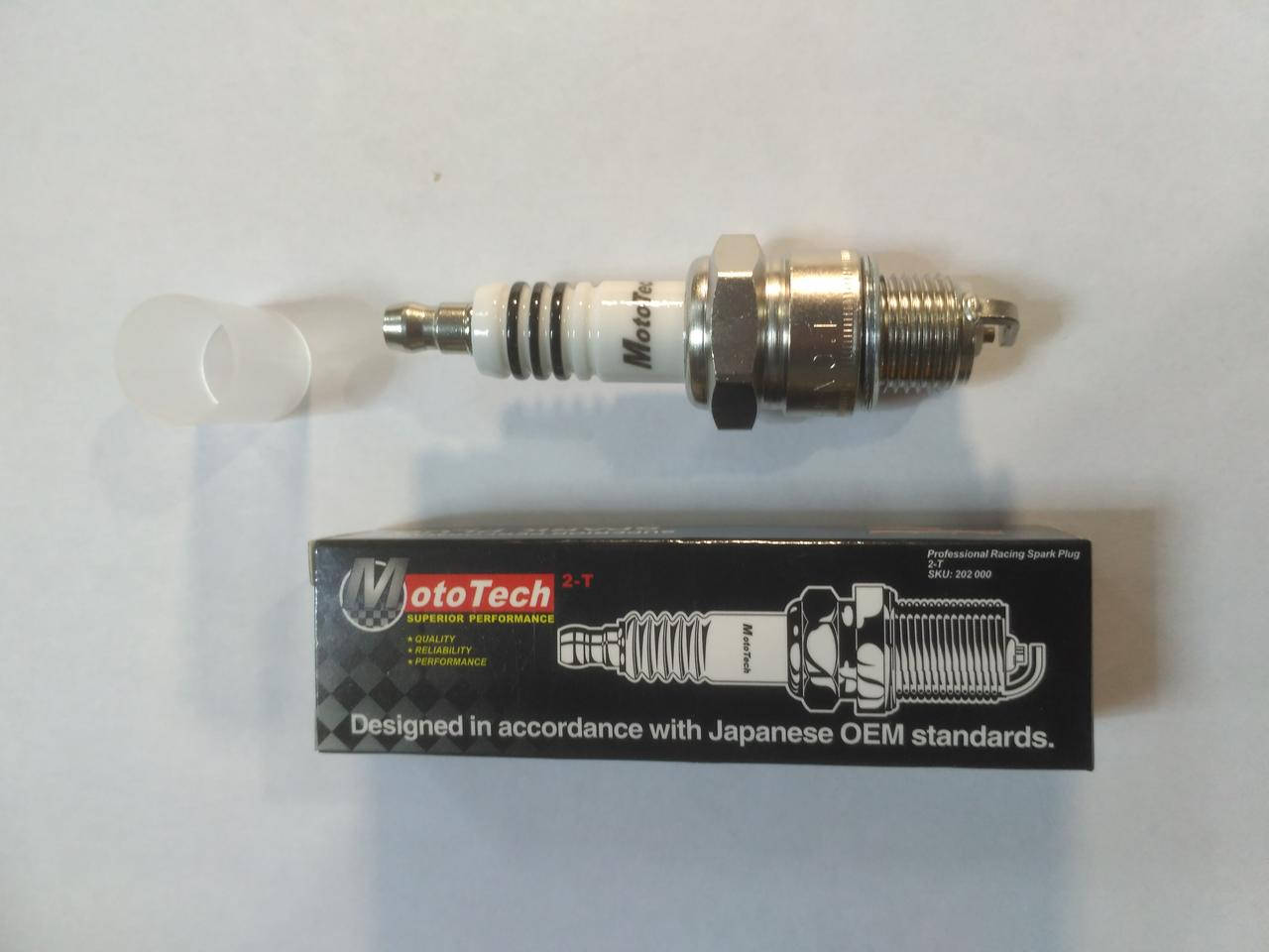 

Свеча зажигания 2т Mototech BP6HDJ Spark plug Тайвань М14*1.25 /12.7 для 2т скутеров