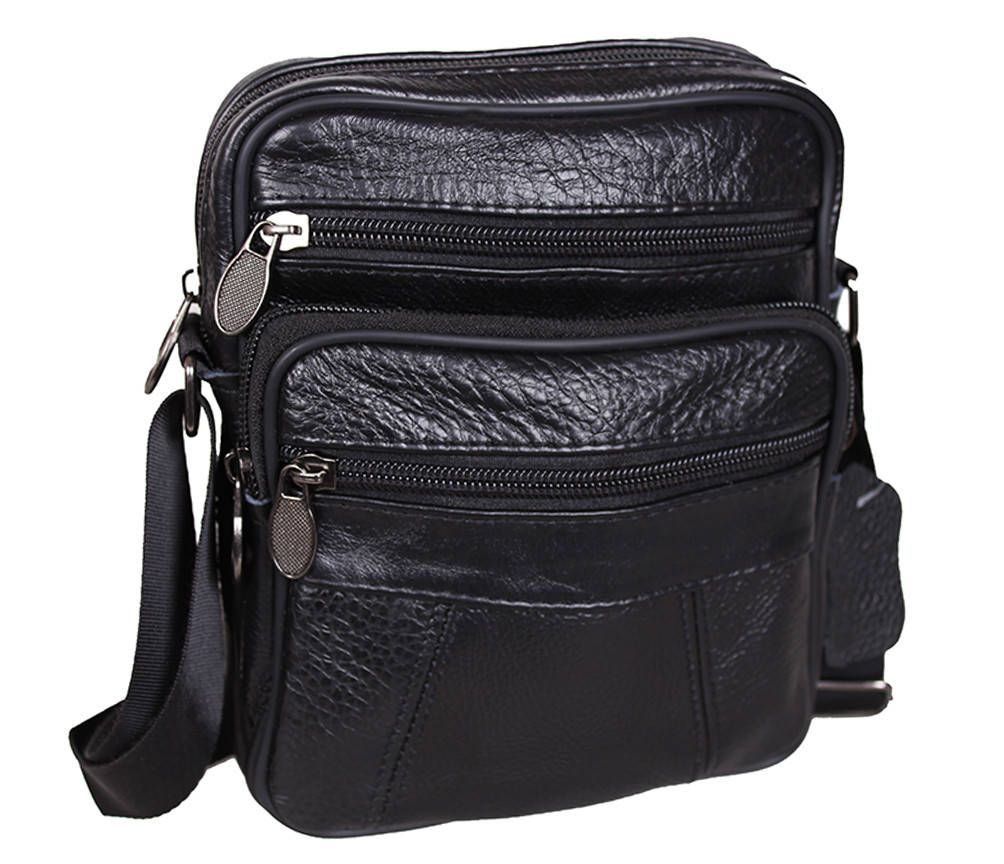 

Сумка мужская кожаная через плечо барсетка Bon R010328 Черная 19 x 16 x 7 см., Черный