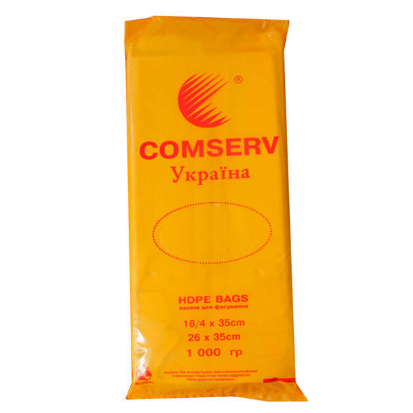 

Пакет п/э фасовка 18х35(500шт) 1000гр 12мкмСomserv(желт), Желтый
