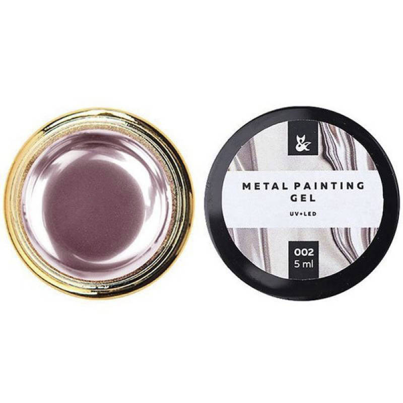 

FOX Metal Painting Gel № 002 - жидкий металл, цвет розовый хром, 5 мл