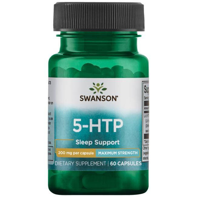 

5-HTP фарм. качества, Swanson, Maximum Strength 5-HTP, 200 мг, 60 капсул