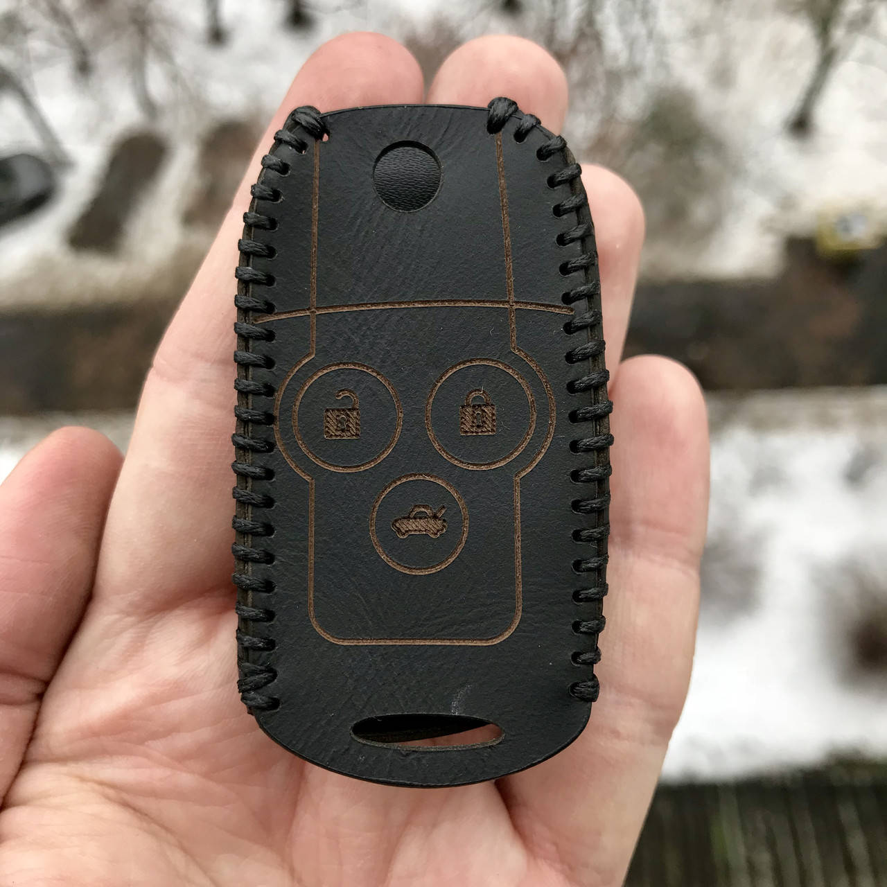 

Кожаный чехол для ключа Honda Accord,Civic,Civic Type R,Crosstour, CR-V,Fit,FR-V,HR-V,jazz,Pilot, Черный