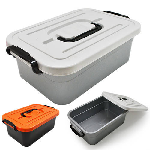 

Универсальный пластиковый ящик с крышкой и ручкой для хранения "Цветной" 3.8л, 19.5х28х10.5см, органайзер с