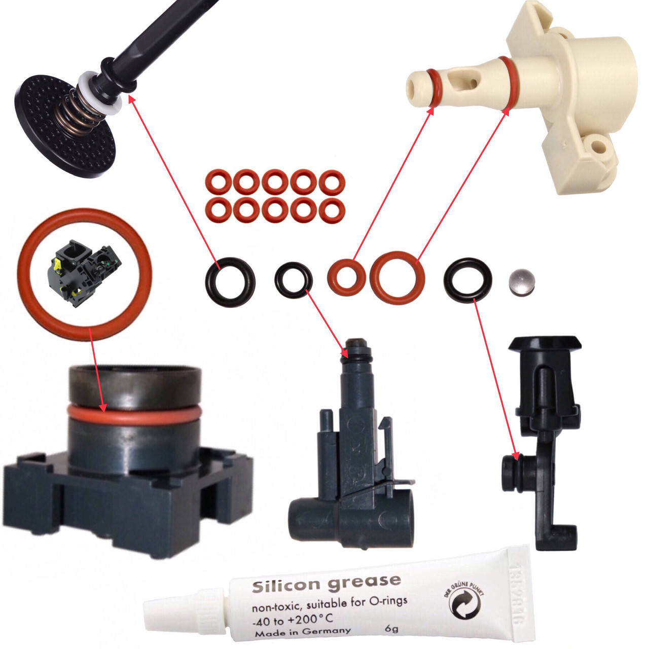 

Ремкомплект кофемашины Philips & Saeco HD-/ RI-/SM-серии и пищевая силиконовая смазка Silikonfett