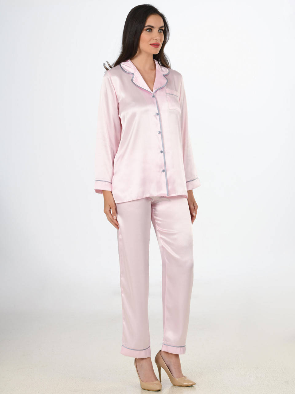 

Пижама женская из атласа, комплект атласный штаны и рубашка, размер S, M, L, XL, Vienetta