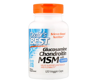 

Doctor's Best, глюкозамин, хондроитин и МСМ с OptiMSM, 120 вегетарианских капсул