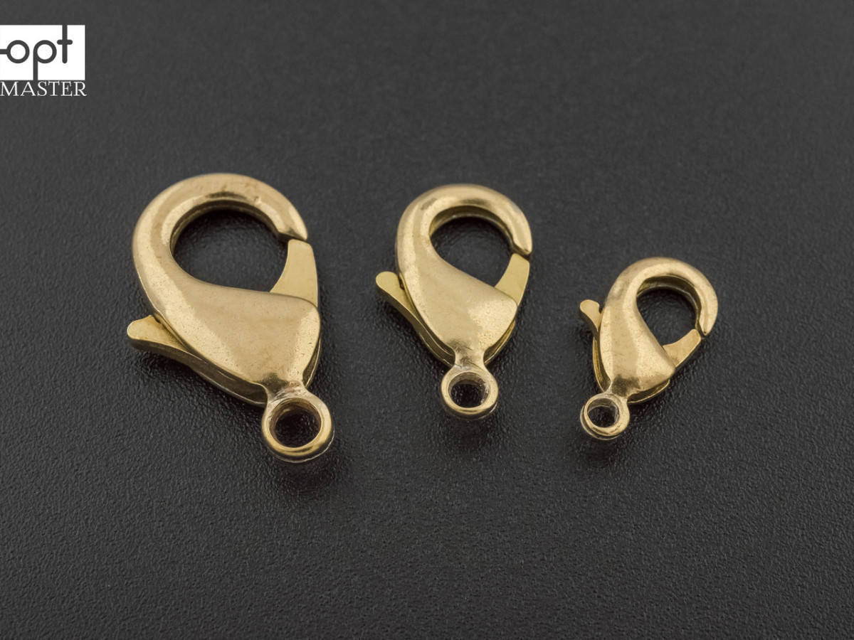 

Застёжка карабин на цепочку латунь 12 мм (50-А264)