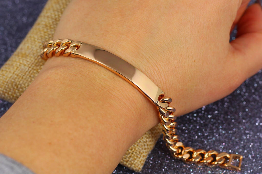 

Браслет Xuping Jewelry панцирный с пластиной 19.5 см 8 мм золотистый