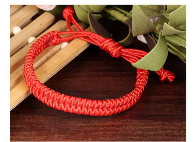 

Широкий красный браслет на удачу оберег широкий