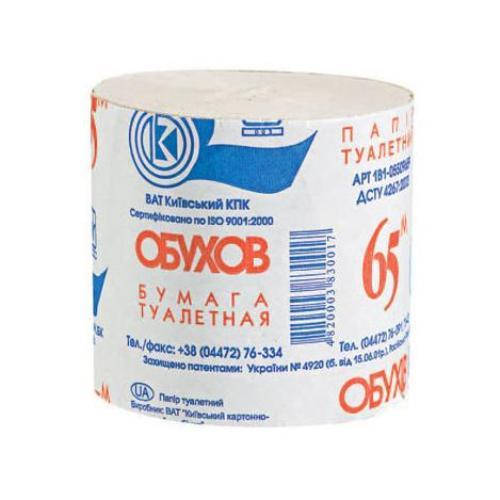 

Туалетная бумага Обухов серая макулатура 65 м., Серый
