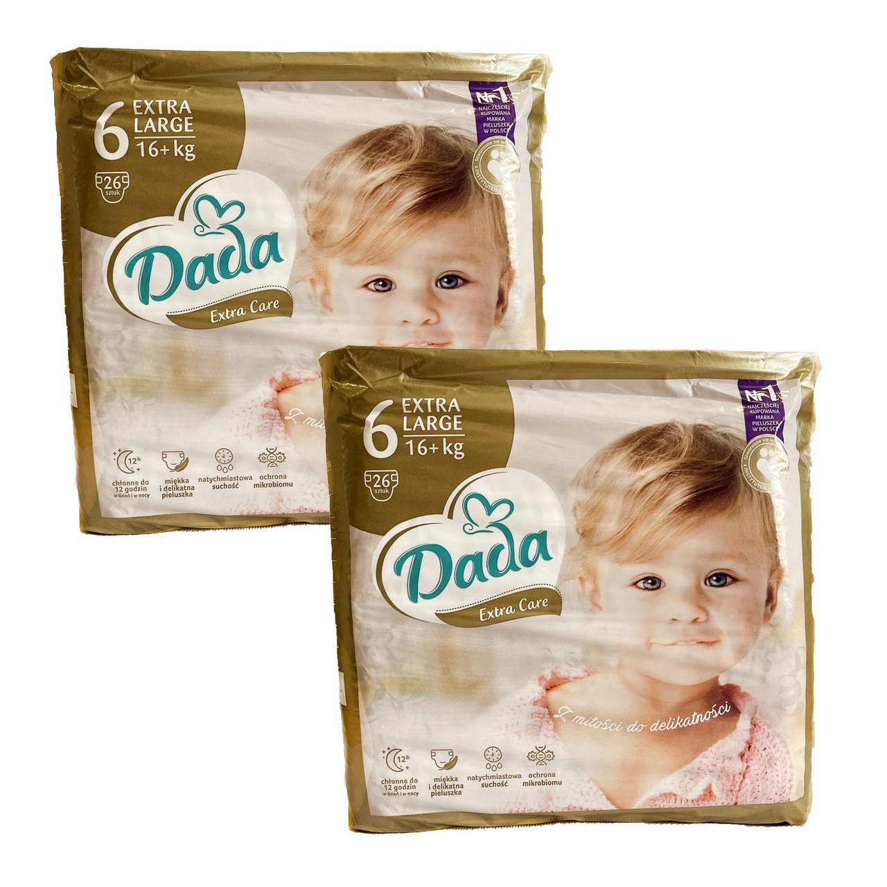 

Підгузки Dada Extra Care Розмір 6 Extra Large, 16+ кг, 52 шт