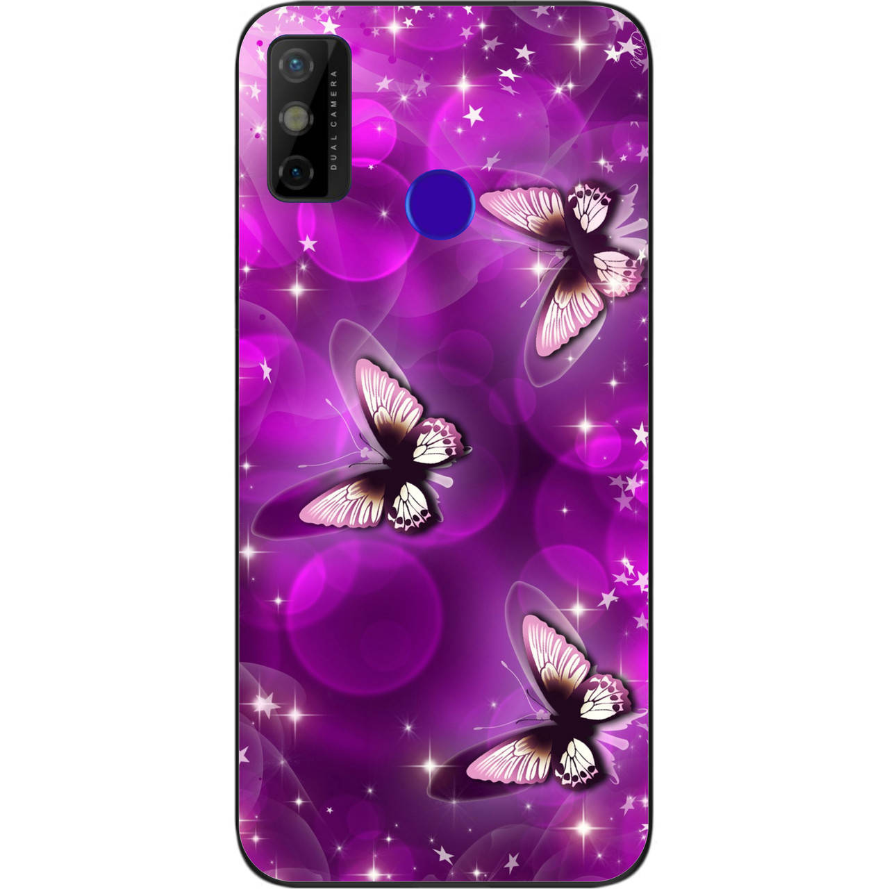 

Оригинальный чехол для Tecno Spark 6 Go с картинкой Сиреневые бабочки, Сиреневый