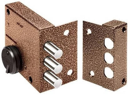 

Замок накладной Эльбор КРЕМЕНЬ 1.04.51 КМА с запорной коробкой