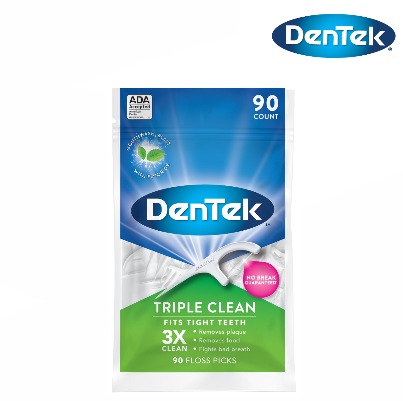

Флос-зубочистки DenTek Тройное очищение 90 шт