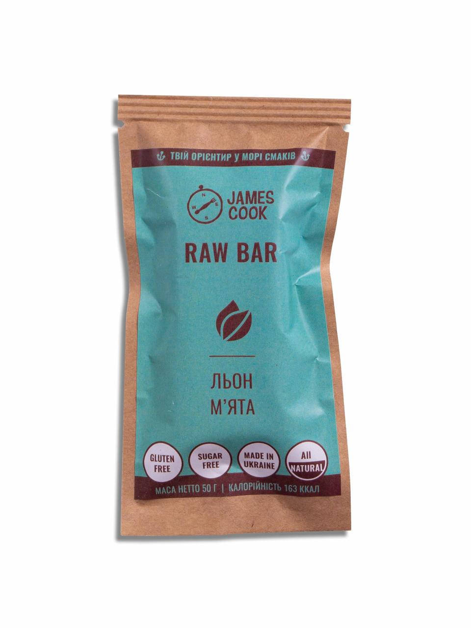 

Корисний батончик James Cook RAW BAR Льон-м'ята