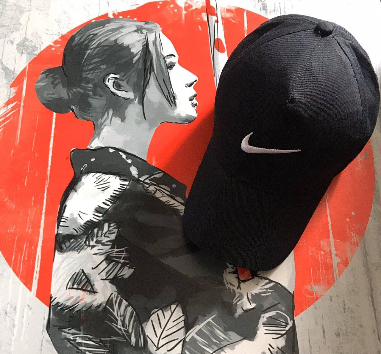 

Бейсболка Nike коттоновая / кепка летняя мужская женская, Черный