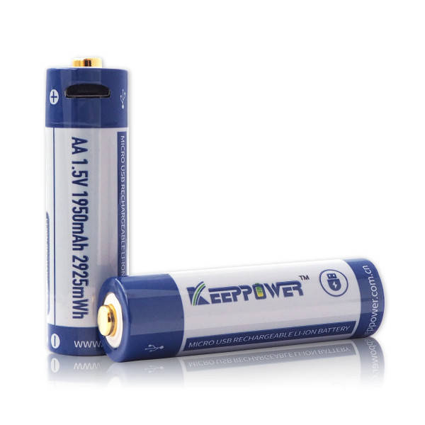 

Аккумулятор с microUSB Keeppower 14500 АА 1950mAh 1,5В (Синий с белым)