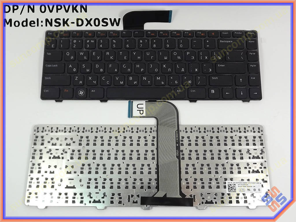 

Клавиатура для DELL Vostro 1540, 3350, 3450, 3460, 3550, 3555, 3560, V131 ( RU Black с рамкой )., Черный