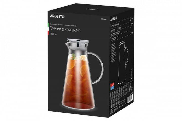 

Кувшин с боросиликатного стекла 1,8 литра с крышкой Ardesto AR-2618-PG