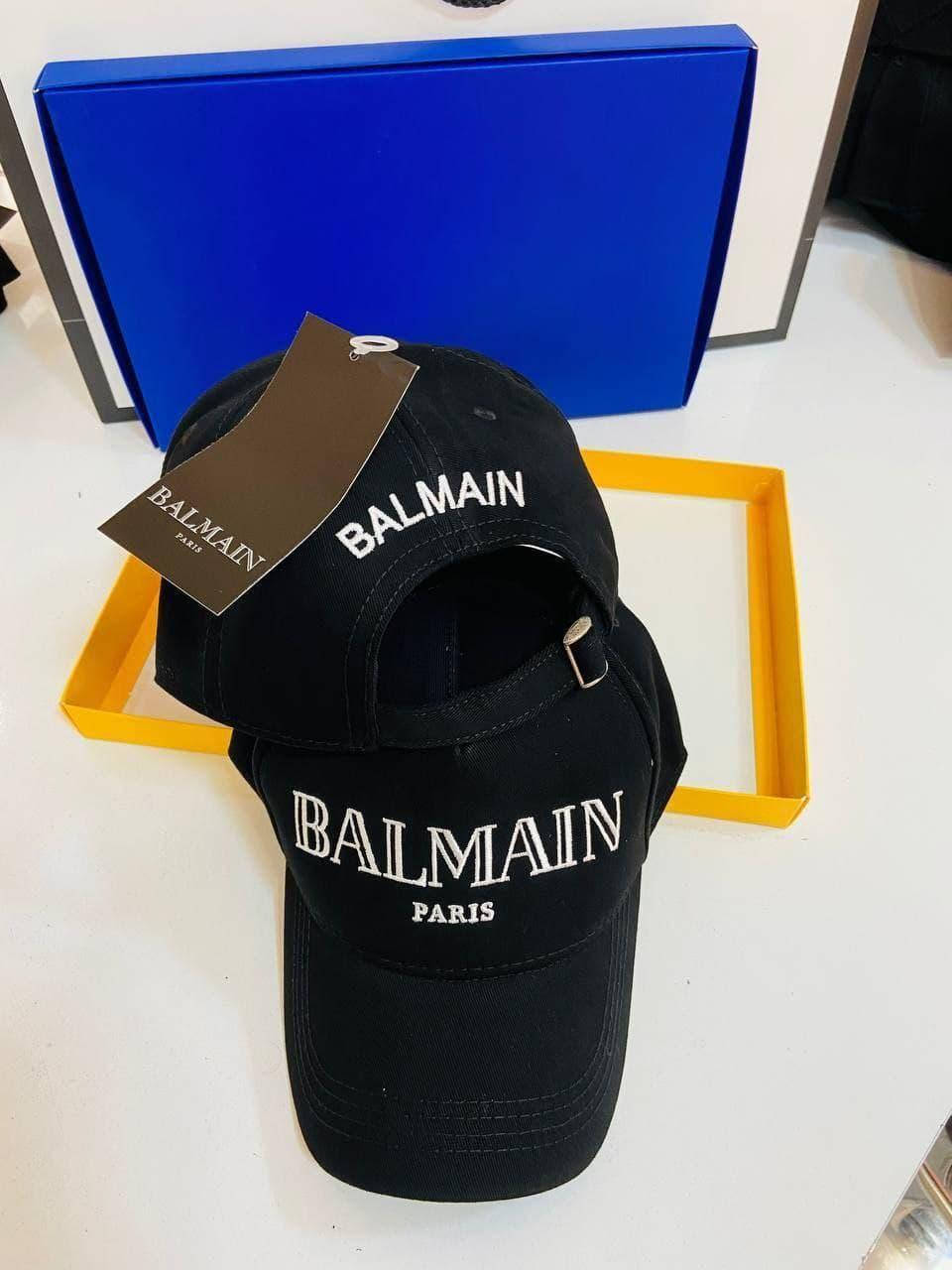 

Кепка брендовая котон, бейсболка Balmain черная, Черный