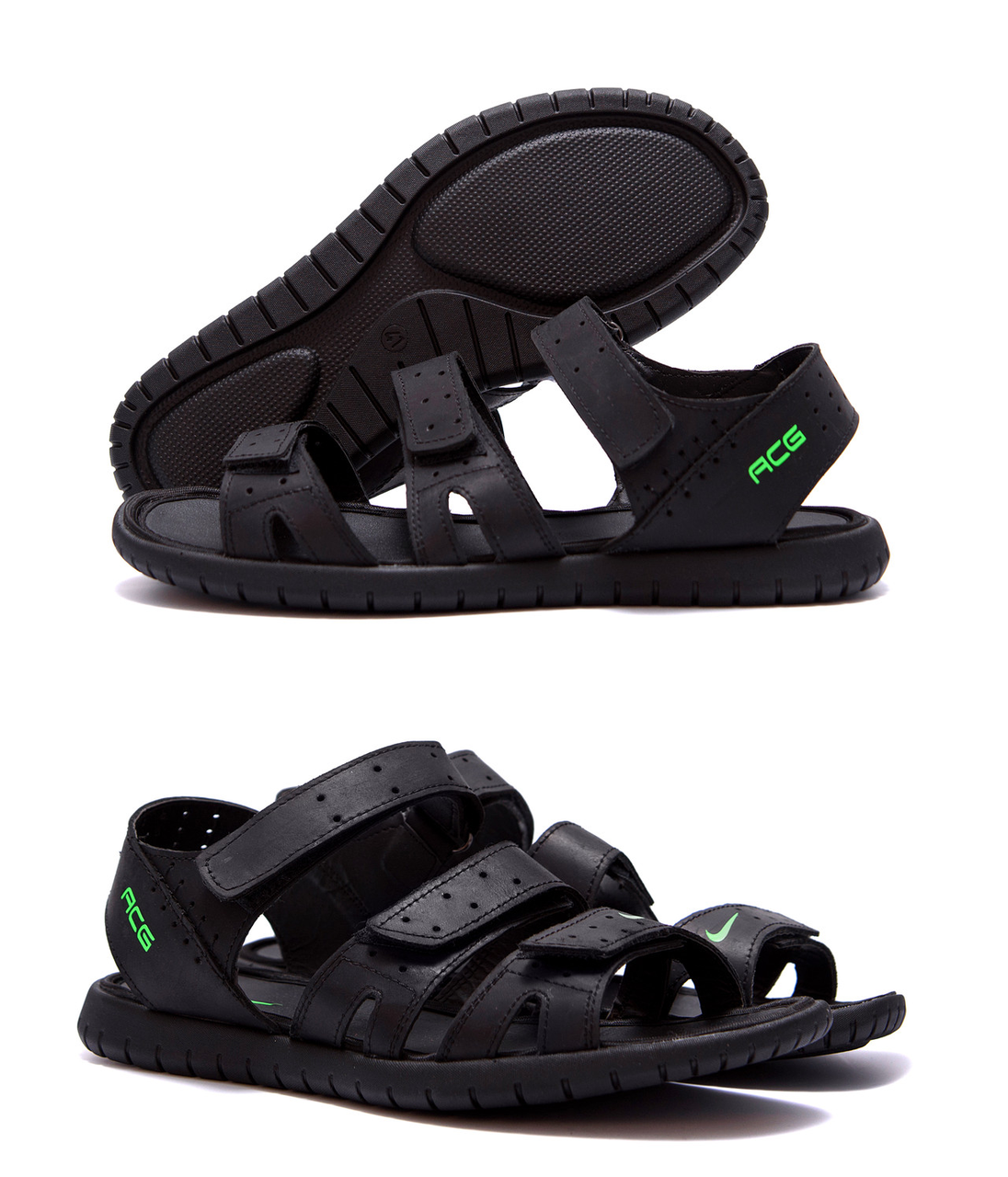 

Мужские кожаные сандалии из натуральной кожи Nike ACG Black, Черный