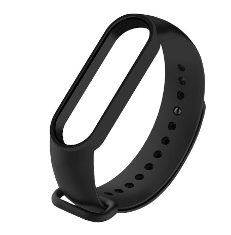 

Силиконовый чёрный ремешок на фитнес трекер Xiaomi mi band 6 / Xiaomi mi band 5