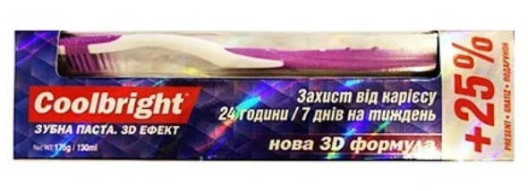 

Зубна паста Coolbright 175г+зубна щітка