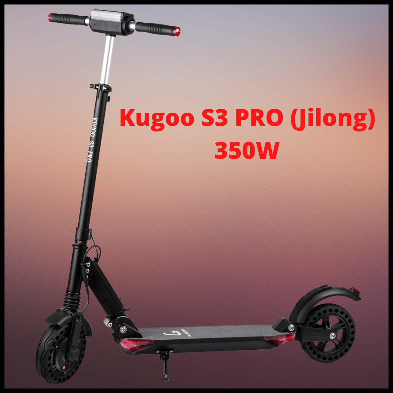 

Электросамокат складной Kugoo S3 Pro Jilong 8 дюймов 350W до 120 кг 30 км/ч чёрный