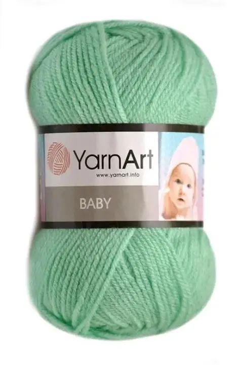 

Пряжа Демисезоная акриловая БебиYarnArt Baby Ярнарт 100% акрил, Турция 623- мятный