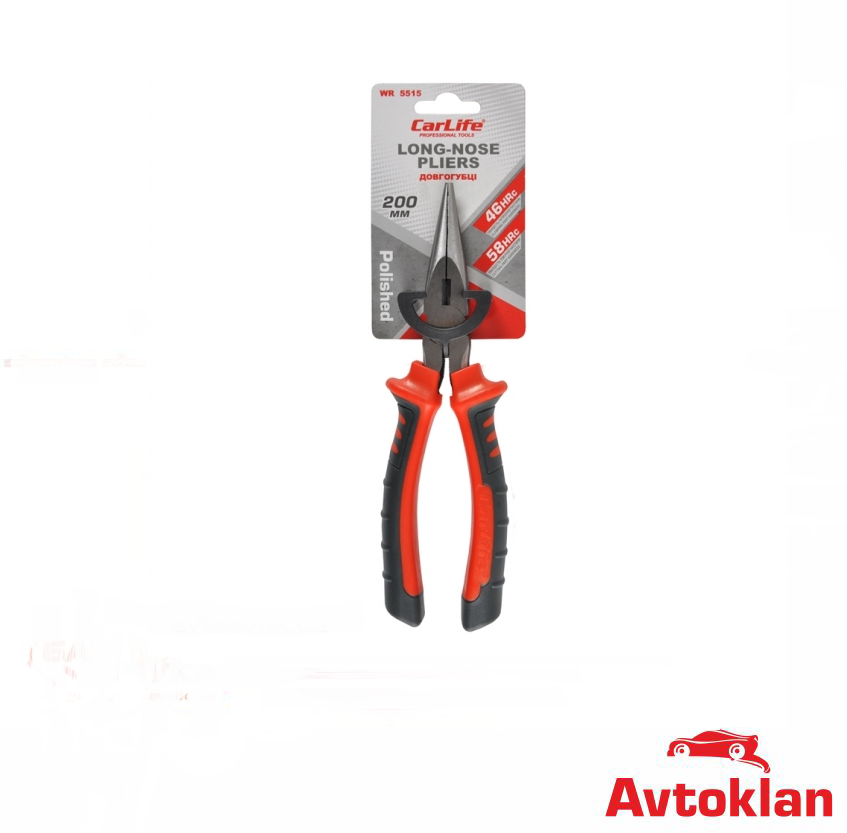 

Длинногубцы Carlife 200 мм полированные 46-58 HRC (WR5515)