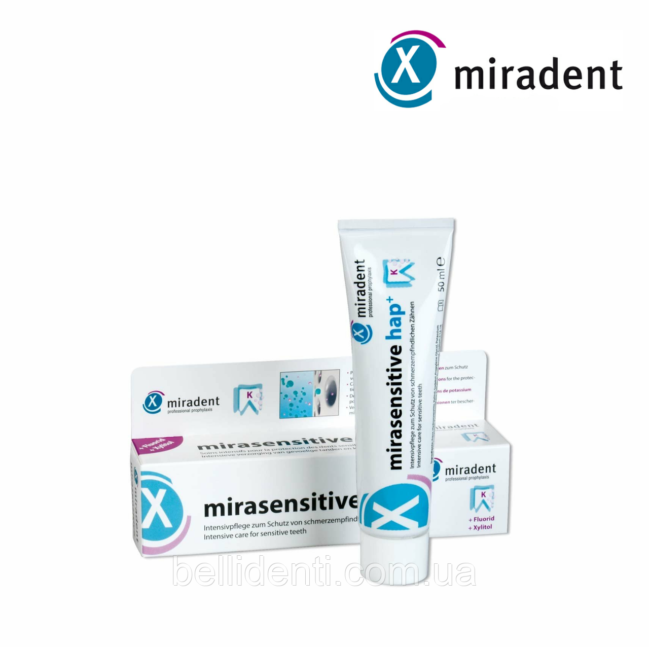 

Зубная паста для чувствительных зубов Miradent Mirasensitive hap+, 50 мл