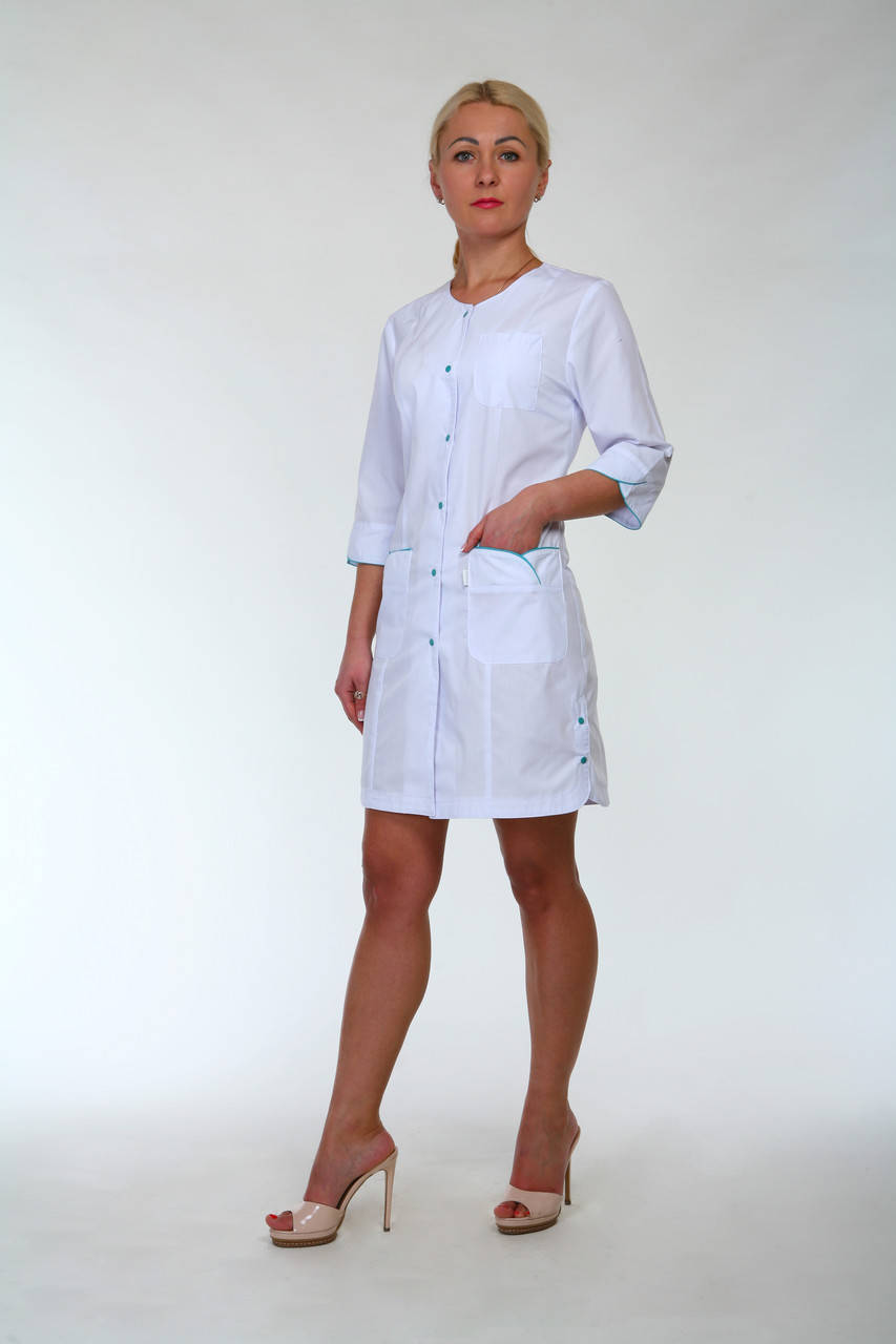 

Женский медицинский халат на кнопках, Разные цвета