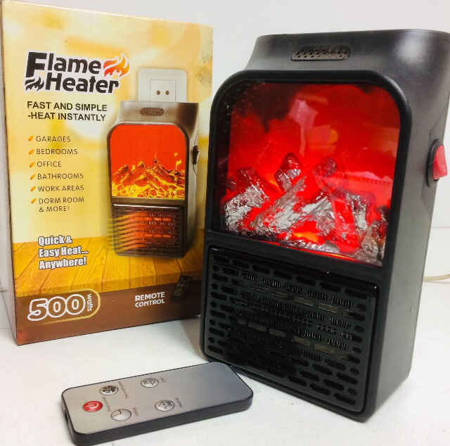 

Портативный мини обогреватель тепловентилятор с пультом Flame Heater 500Вт 5524